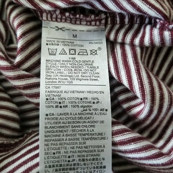 NEW! GAP FACTORY Long Sleeve Striped Easy Tee w/ Front Tie. - Picture 7 of 7